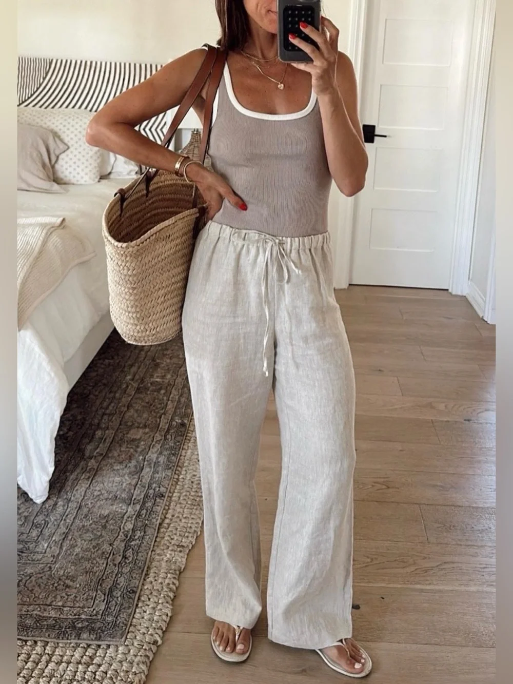 Reformation Olina 100% Linen Pant